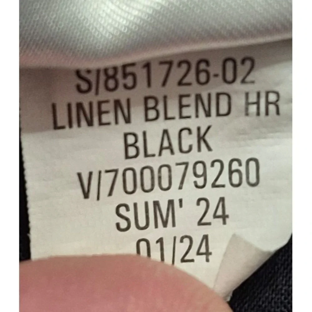 NWT Banana Republic women's black linen blend cropped‎ wide leg pants M boho